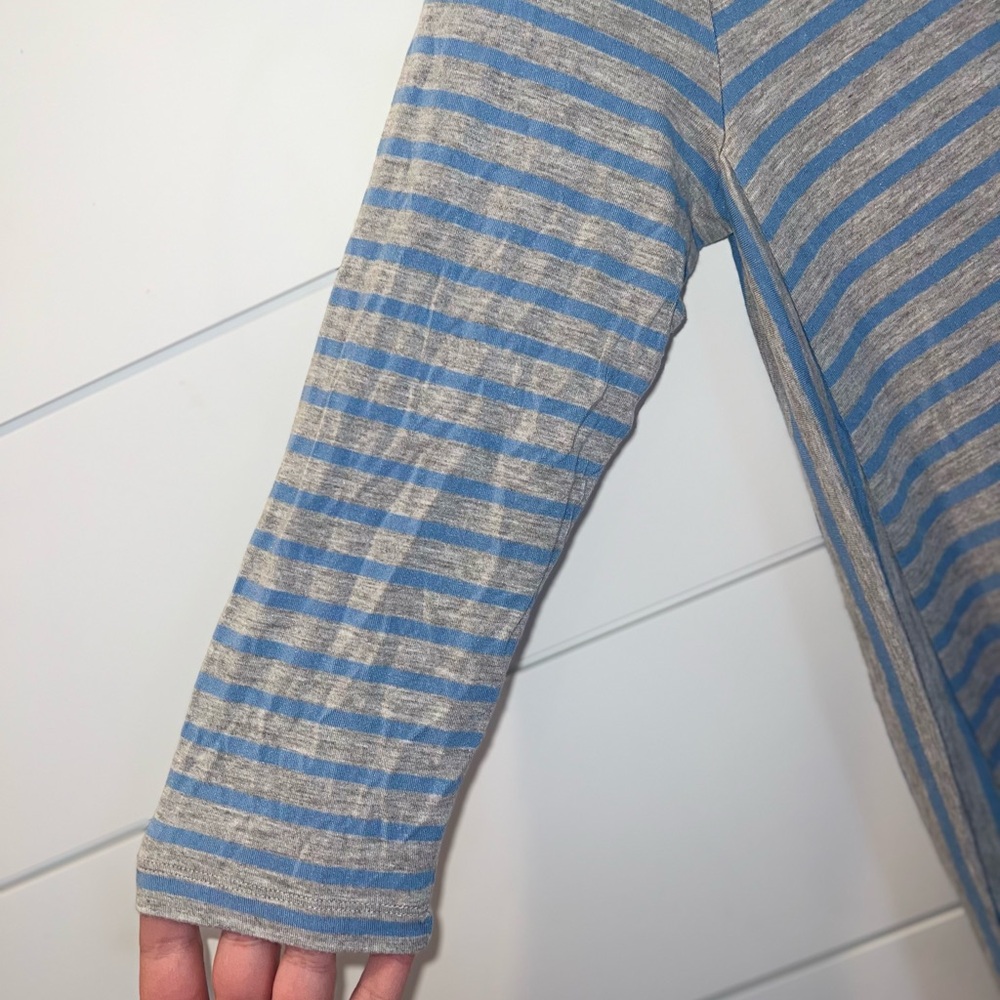 SOLD MATILDA JANE Blue Gray Her Majesty Striped Dress Womens Large Handkerchief - Picture 5 of 5